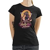 T-Nerds - Retro Moon Guardian - Damen T-Shirt 4XL - schwarz