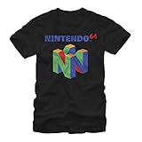 Nintendo Herren N64 Logo Kurzarm T-Shirt, Schwarz, L
