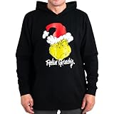 The Grinch Hoodie für Herren und Damen - Kapuzenpullover Unisex Sweatshirt Pullover mit Kapuze Schwarz (DE/NL/SE/PL, Alphanumerisch, M, Regular, Regular, Schwarz)