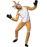 dressforfun 900545 - Rasantes Rentier, Unisex Overall aus Plüschstoff mit Schwanz (185 | Nr. 302517)