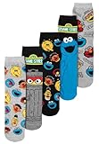 United Labels 5 Paar Sesamstraße Socken für Herren, grau schwarz, 40-45, Herrensocken, Männer Strümpfe