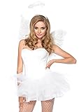 LEG AVENUE 2065 - 2pc. Engel-Set, weiß, Damen Karneval Kostüm Fasching