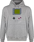 Hoodie Herren Pullover Männer - Karneval & Fasching - Gameboy | Nerds - M - Grau meliert - 90 er jahre party outfit faschings 90s pulli gaming karnevals 90's fun-sweatshirts 90er mottoparty