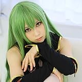 CODE GEASS Lelouch of the Rebellion Code Geass C.C CC Empress 100cm 39' Green Long Straight Anime Cosplay Wig+Hairnet