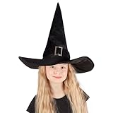 Boland 00157 - Hexen-Hut Kendra, für Kinder, Schwarz, silberne Schnalle, Kostüm, Accessoire, Karneval, Themenparty, Mottoparty