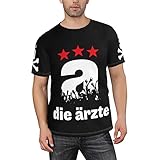 Neue Die Band Arzte Punk Rock Band Logo Männer 3D Hip Hop Gedruckt T-Shirt Sommer Rundhals Kurzarm Casual Graphic Tees Shirt (schwarz,groß)