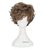 WHBHD Fantastische Bestien Die Verbrechen von Grindelwald Newt Scamander Cosplay Perücke braun Kurze hitzebeständige synthetische Haarperücke + Perücke-Kappe