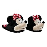Disney Hausschuhe Damen- Komfortable Damen Hausschuhe in Größen 34-41 - passend Teenager Madchen- Gästehausschuhe Wintertauglich (Schwarz Minnie, 40-41)