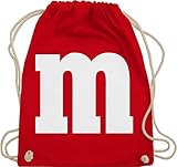 Shirtracer Turnbeutel Rucksack - Karneval Fasching - Taschen - Gruppen M und M Aufdruck I M&M Kostüm Gruppe I MundM & M I MM - Unisize - Rot - rucksäcke jga karnevalsbeutel faschings m& beutel