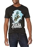 Nintendo Herren Zelda Breath of The Wild Link Epona Posing T-Shirt, Schwarz, L