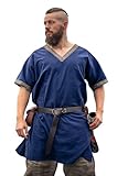 Leonardo Carbone Wikinger Tunika Loki - Mittelalter Kleidung Herren, Mittelalter Hemd Herren, Karneval Kostüm Herren, Wikinger Tunika, LARP Kleidung - 100% Baumwolle 4XL