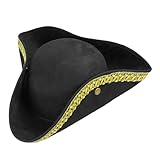 W WIDMANN MILANO Party Fashion - Dreispitz Hut, Wildlederoptik, Accessoire für Piraten Kostüme