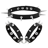 Manfnee Punk Gothic Armband Spike Niet Manschette Armreif Metall besetzt Armband Halsreif verstellbar