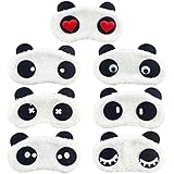 Yueser Schlafmaske Kinder, 7 Stücke Panda Schlafmaske Lustig Schlafmaske Kinder Mädchen Schlafmaske Frauen Sleeping Mask Schlafbrille Herren Bequem Damen Augenmaske Süße für Schlaf zu Hause Auf Reisen