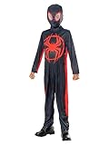 Rubies Miles Morales Spider-Vers Klassisches Kostüm für Jungen und Mädchen, bedruckter Jumpsuit und Maske, offizielles Marvel-Outfit für Karneval, Halloween, Weihnachten und Geburtstag