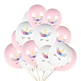 Einhorn Luftballons für Mädchen,30 Stück 12 Zoll Rosa Weiß Einhorn Latex Luftballon,Einhorn Ballons Dekoration,Einhorn Geburtstagsdeko,Kindergeburtstag Luftballons Mädchen,Einhorn Party Deko