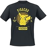 Pokémon Pikachu Männer T-Shirt schwarz M 100% Baumwolle Fan-Merch, Gaming