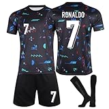 Fußball Trikot, Neue 24 Hause/Auswärts Fußball Trikot Kinder Erwachsener, Nr.7 Fussball Trikots Shorts und Socken Anzug Jungen Herren