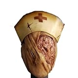 JUELIN S-ilents Hill Gesichtslose Krankenschwester Cosplay Maske Horror Blutige Latexmasken Halloween Kostüm Requisiten für Erwachsene