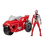 Power Rangers Dino Fury Rip N Go T-Rex Battle Rider and Dino Fury Red Ranger 15-cm-Scale Vehicle and Action Figure Toys, Multicolor (F4213)