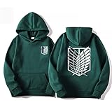 zhedu Anime Attack on Titan AOT Merch Scout Regiment Bedruckte Hoodies Kapuzen-Sweatshirts Gemütliche Oberteile Pullover (M,Color 04)