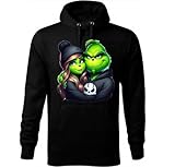 Grinch King und Queen Partner Weihnachten Xmas Kapuzenshirt Pullover (XL)