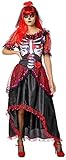 Rubies Le Catrina-Kostüm für Damen, bedrucktes Kleid und Stirnband, offizielles Rubies für Halloween, Karneval, Party und Cosplay