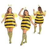 cuteDIY Bienenkostüm Erwachsene Bienen Kostüm Damen Faschingskostüme Fasching Kostüm Karneval Schwangere