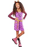 Rubies Clawdeen Klassisches Kostüm für Mädchen, Kleid und Stirnband, offizielles Monster High Kostüm für Karneval, Weihnachten, Geburtstag, Party und Halloween Halloween