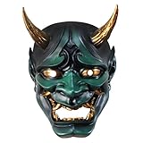 tairong Japanische Prajna Noh Kabuki Halloween Cosplay Maske Japanischer versiegelter Teufel Hannya Dämon Oni Samurai Vollgesichtsharzmaske Monster Grimasse Requisiten Cosplay
