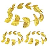 Römische Göttin haarreif, 3 PCS Lorbeerkranz, Gold Blatt Stirnbänder, Lorbeerkranz Kopfschmuck, Griechischer Kopfschmuck, Griechische Göttin Accessoires, Geeignet für Rollenspiele