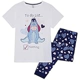 Disney I-Aah Winnie Puuh Lange Schlafanzüge für Damen - 100% Baumwolle - Größe 46-48