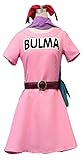 QYIFIRST Anime Bulma Bloomers Outfits Fasching Cosplay Kostüm Rosa Damen M
