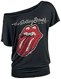 The Rolling Stones Plastered Tongue Frauen T-Shirt schwarz XL