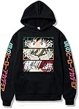 Sybnwnwm My Hero Academia 3D Hoodie Anime Bakugou Katsuki Sweatshirt Kordelzug Pullover Kostüm für Damen und Herren, Schwarz , XL