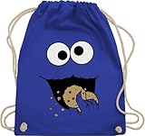 Shirtracer Turnbeutel Rucksack - Karneval & Fasching - Taschen - Keks Monster I Krümelmonster I Cookie Monster - Unisize - Royalblau - stoffbeutel kindergarten karnevalsbeutel faschings auge beutel