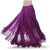 Wuchieal Bauchtanz Rock Bauchtanz Kostüm Damen Tänzerin Chiffon Röcke Big Swing Langer Rock Festival Performance Kleidung (Lila, One Size)