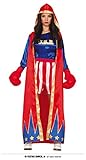 Fiestas Guirca Power Frau Boxer Kostüm Damen - Größe L 42 – 44- Erwachsene Kostüm inkl. Boxer Mantel mit Kapuze, USA Oberteil u. Hose - Boxerin Sportler Kostüm für Karneval, Fasching, Fastnacht