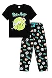 Rick and Morty Langes Herren-Pyjama-Set, Schwarz , XL