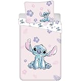 Jerry Fabrics Lilo und Stitch pink Wende Bettwäsche Kopfkissen Bettdecke Set 135/140x200