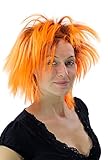 WIG ME UP - Punkige 80er Faschingsperücke Schwarz-Orange PW0078-P103PC24