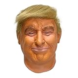 Yuulibux Lustige Donald Trump-Maske mit realistischen Eigenschaften, ideal für Halloween-Party und Cosplay (haarig)