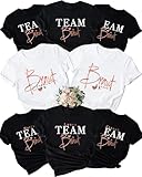 JGA Tshirt Team Braut Frauen Set, Damen T-Shirt Schwarz Weiss Weiß Junggesellenabschied Junggesellinnenparty