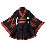 Anime My Hero Academia Katsuki Kimono Cosplay Kostüm Lolita Maid Dress Kimono Halloween Uniform (L, Bakugou Katsuki)