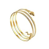 JinYu Metall Schlangenarmband Wirbel Schlange Spirale Oberarm Manschette Armlet Armreif Armband Ägyptische Kostüm Zubehör für Frauen Gold