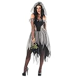 Morph Halloween Kostüm Damen Zombie Braut, Halloween Kostüm Damen Horror Braut, Halloween Kostüm Damen Zombie, Halloween Kostüm Damen Gruselig Sexy, Halloween Kostüm Damen Geisterbraut - M