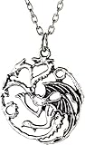 Gionatan Shop Targaryen Halskette mit 3 Köpfen, Game of Thrones Daenerys, Collana, Metall, Legierung
