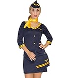 MAYLYNN 14142 - Kostüm Stewardess Flugbegleiterin mit Tasche, Größe:L