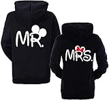 Couple Camp Mr Mrs Hoodie Pärchen Pullover Paare King Queen Fun Spruch - 1x Damen Mrs. Schwarz XXL