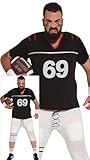 FIESTAS GUIRCA | Quarterback Kostüm für Herren (52-54/L) - Shirt und Hose für Sportpartys und Feiern - Ideal für Halloween, Karneval und Kostümpartys - Schwarz und Weiß